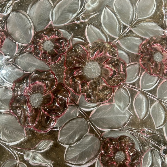 Vintage Mikasa Pink Rosella crystal serving tray, GUC, No chips, she's stunning. - Picture 7 of 7